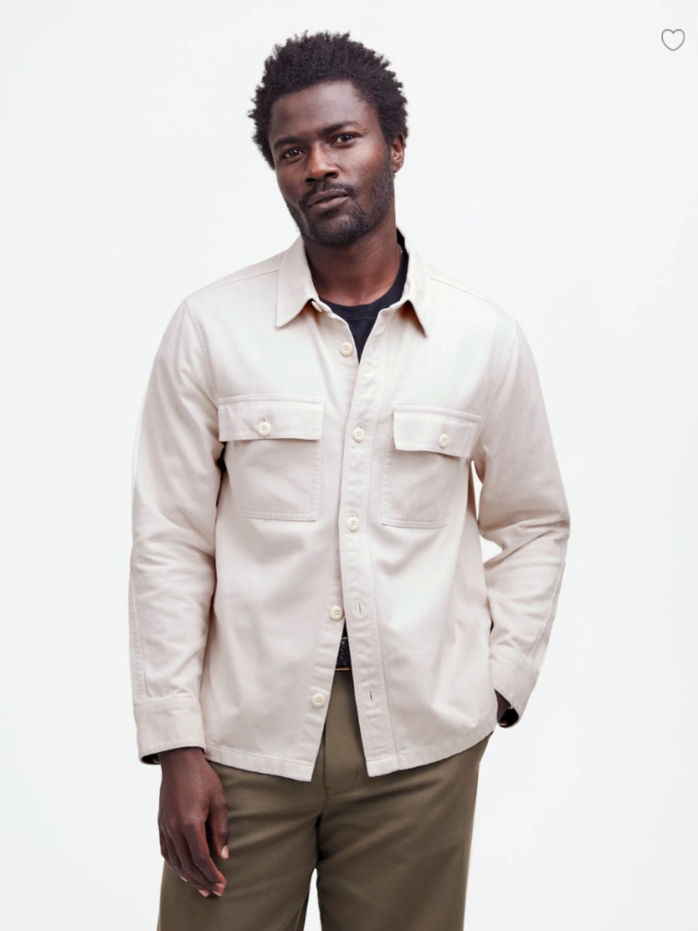 Madewell Garment-Dyed Straight-Hem Work Shirt •size large •NR742 • Vintage Linen